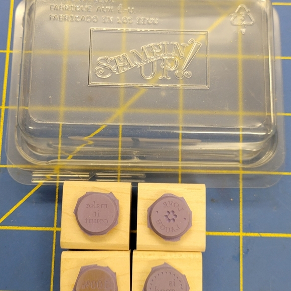 Stampin Up - Wood Block Rubber Stamps Lot of 4 Brand New - Picture 2 of 2